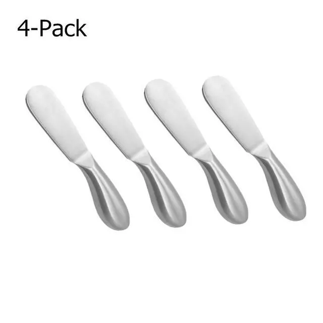 Alt view image 7 of 7 - 4 Pcs Stainless Steel Cheese and Butter Spreader Knives Set | Charcuterie Utensils for Cheese, Cold Butter, Jam, Pastry Making