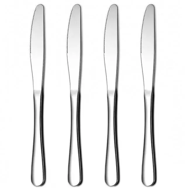Main image of Dinner Knives Set Of 4, Stainless Steel Butter Knife Spreader 9.17", Table Dinner Knife for Daily Use, Restaurant, Hotel, Parties, Events, Sturdy And Dishwasher Safe