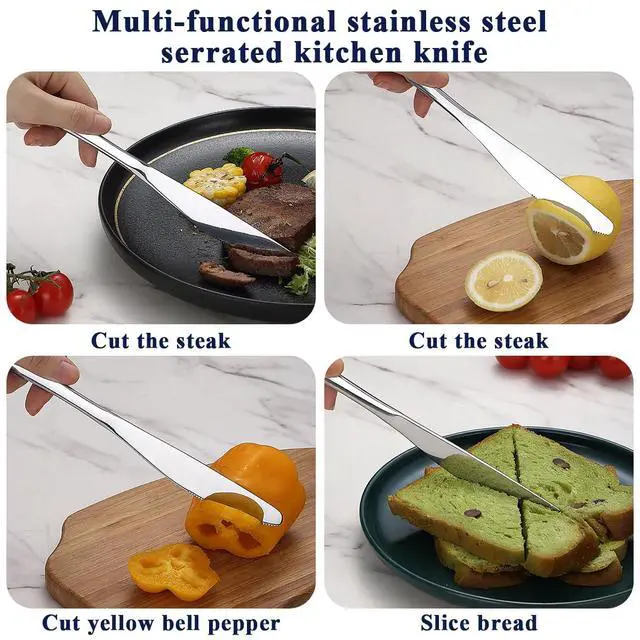 Alt view image 6 of 7 - Dinner Knives Set Of 4, Stainless Steel Butter Knife Spreader 9.17", Table Dinner Knife for Daily Use, Restaurant, Hotel, Parties, Events, Sturdy And Dishwasher Safe