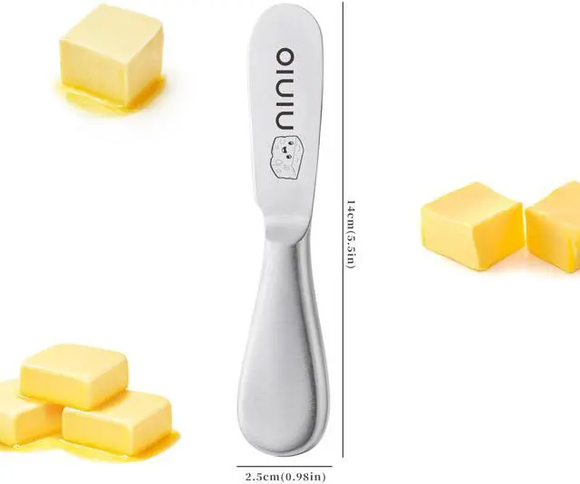 Alt view image 2 of 7 - Butter Knife Spreader, Stainless Steel Butter Cheese Sandwich Spreader Knife, Spreaders for Butter, Cheese, Sandwhich, Peanut, Jam (Unique Pattern)