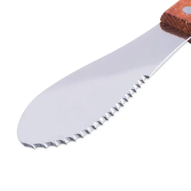Alt view image 2 of 4 - 8" Stainless Steel Straight Edge Butter Cheese Cream Sandwich Condiment Spreader Knives with Wood Handle for Kitchen Tools, Cooking Utensil, Event Guest Serving (4 Pack)