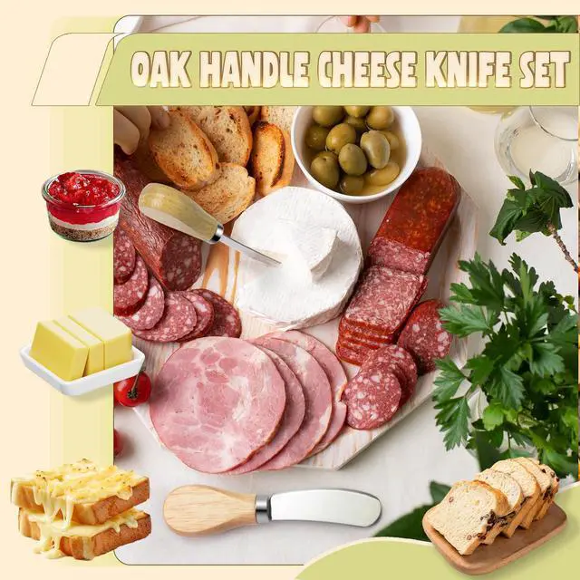 Alt view image 7 of 7 - Butter Knife Spreader, Cheese Spreader Knives Set of 4, Stainless Steel Butter Knives with Wooden Handle, Small Cheese Knives for Cold Butter, Soft Cheese Spreader, Jam, Charcuterie, Pastry