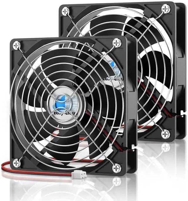 Main image of 120mm 12V Computer Fan 2-Pin DC Cooling Fan 1800RPM Dual Ball Bearing 12 Volt High Performance Fan, 2 Pack