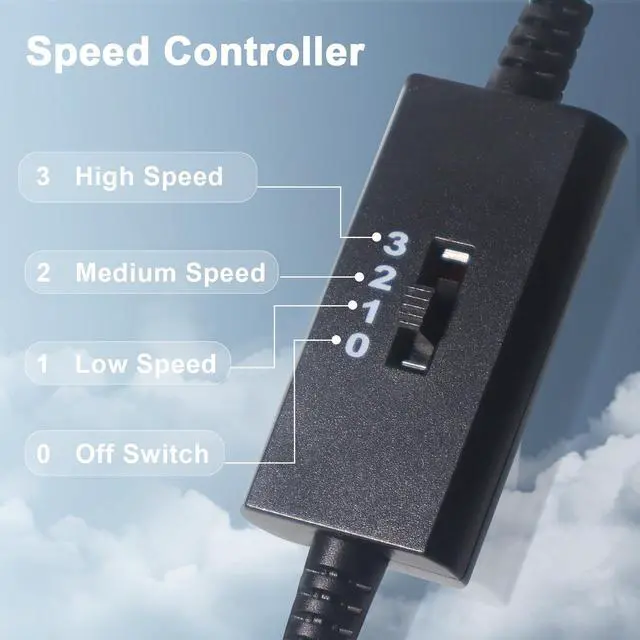 Alt view image 4 of 7 - USB Computer Cooling Fan 5V USB Power with Speed Controller USB Router Fan for Router TV Box Mini PC Cabinet 120mm