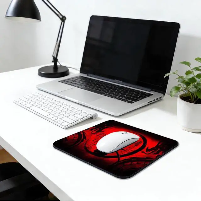 Alt view image 3 of 7 - Japanese Samurai Gaming Mouse Pad for Laptop, Cool Anime Red Black Dragon Mousepad, Computer Pad for Player Office, 9.5 X 7.9 Inch