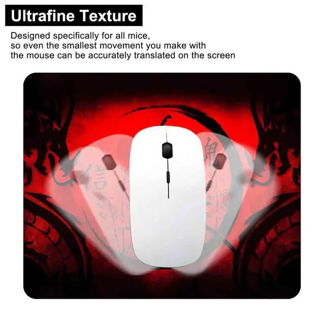 Alt view image 6 of 7 - Japanese Samurai Gaming Mouse Pad for Laptop, Cool Anime Red Black Dragon Mousepad, Computer Pad for Player Office, 9.5 X 7.9 Inch