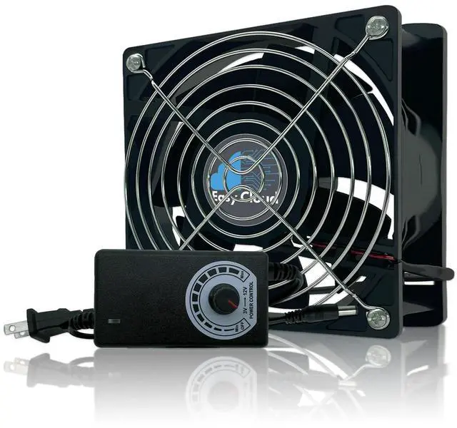Main image of Axial Muffin Fan 120V 220V 110V with Variable Speed Controller, Computer Fan with AC Plug, 120mm Cooling for PC Cooler Cabinet Receiver Xbox DVR Greenhouse, 1 Pack