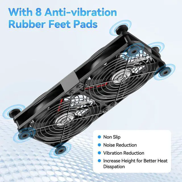 Alt view image 3 of 7 - 120mm Dual USB Computer Cooling Fan | Temperature Controller