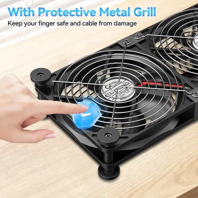 Alt view image 5 of 7 - 120mm Dual USB Computer Cooling Fan | Temperature Controller