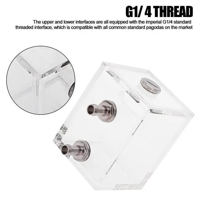 Alt view image 6 of 7 - 200ml Transparent Acrylic Water Cooling,Acrylic Computer CoolingTank,5mm Ultra-Quiet Faster Heat Dissipation Water Cooling Radiator,DIY Customization Cooled