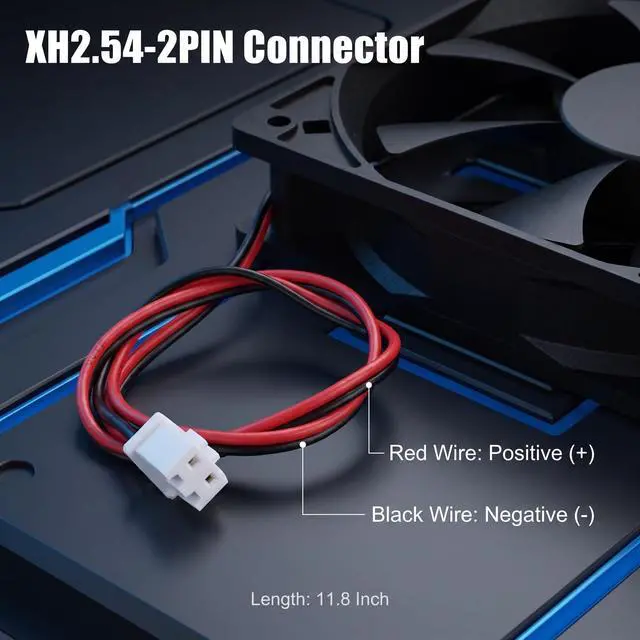 Alt view image 4 of 6 - 2-Pack 120mm Fan DC 12V Computer Fan 120mm x120mm x 25mm 2-Pin High Performance Cooling Fan