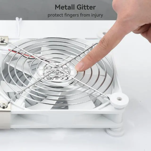 Alt view image 3 of 7 - 120mm Dual USB Computer Cooling Fan 3 Speed Adjustable 5V Receiver Cabinet Ventilator Max 1500RPM Painted Metal Mesh USB PC Heatsink Blower with 8 Silicone Pads for Laptop/Receiver/Xbox