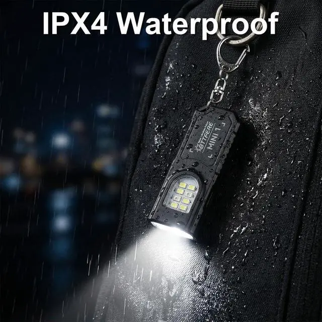 Alt view image 6 of 6 - 3-Pack Bright Rechargeable Keychain Flashlight with Clip & Magnetic Base, Mini LED Key Ring Light, Small, Flat, Portable, Dual-Head, Tiny Pocket Torch for Work, Purse, Micro EDC