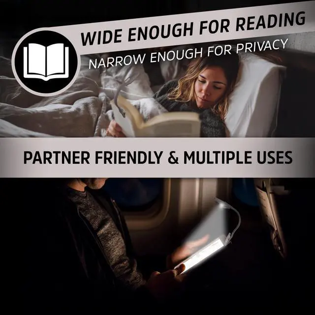 Alt view image 6 of 7 - Flex-R LED Rechargeable Book Light for Reading in Bed, Reading Light with Warm LED Color, Long-Lasting and Lightweight, Tan