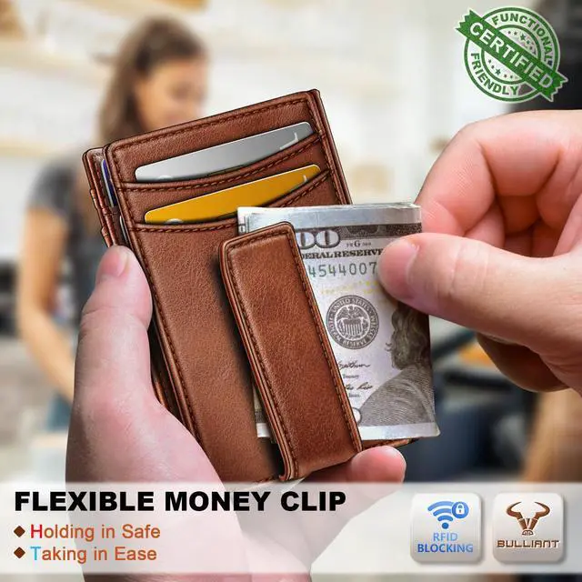 Alt view image 5 of 7 - Magnetic Slim Leather Pocket Wallet Money Clip For Men 12Cards | RFID Blocking | Easy Access | Gift Boxed