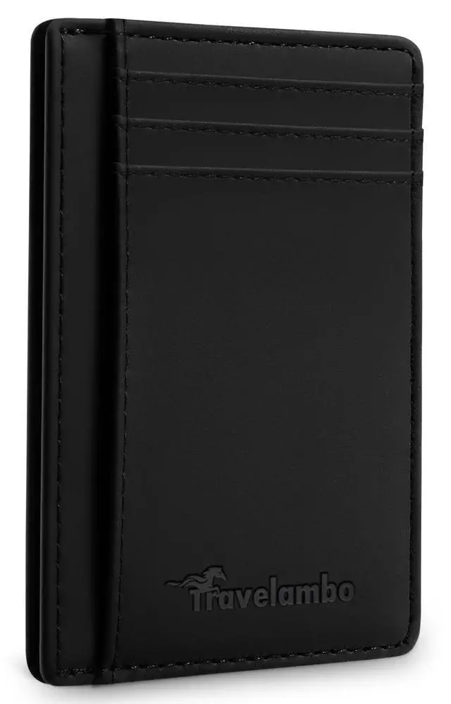 Main image of Slim Wallet Front Pocket Minimalist Leather RFID Blocking Medium Size