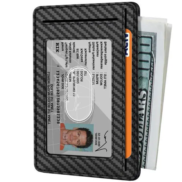 Alt view image 2 of 7 - Slim Minimalist Wallet for Men, RFID Blocking Credit Card Holder, Front Pocket ID Card Case, Gifts for Men, Husband, Boyfriend, Teenage