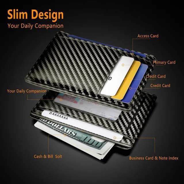 Alt view image 4 of 7 - Slim Minimalist Wallet for Men, RFID Blocking Credit Card Holder, Front Pocket ID Card Case, Gifts for Men, Husband, Boyfriend, Teenage