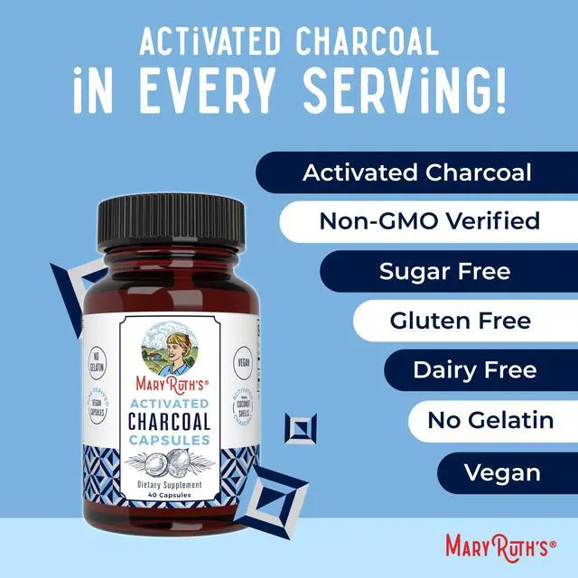 Alt view image 7 of 7 - Activated Charcoal Capsules, 950 mg, Non-GMO, Vegan, 40 Count | Substance Adsorption, Derived from Coconut Shells, Vegan Capsules from Pine Trees, Gluten Free