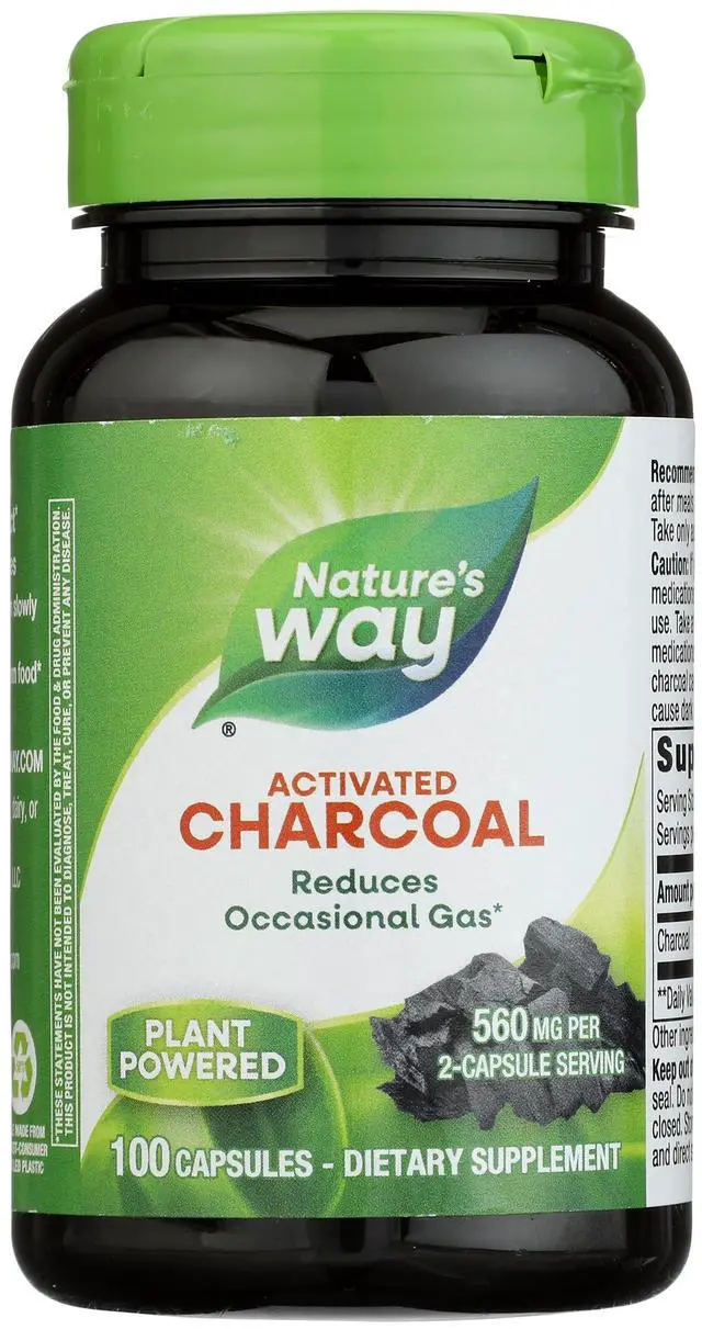Main image of Activated Charcoal - Charcoal Supplement that Binds Unwanted Materials & Gas* - Alternative to Powder - Gluten-Free & Dairy-Free - 100 Count