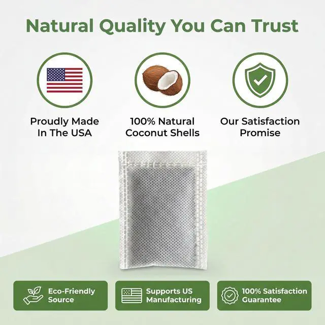 Alt view image 6 of 7 - Distiller Filters Activated Charcoal Carbon Sachets (Made in USA) Odor & VOC Absorbing, Compatible with Megahome & Countertop Water Distillers, Coconut Shell Carbon (12 Pack).
