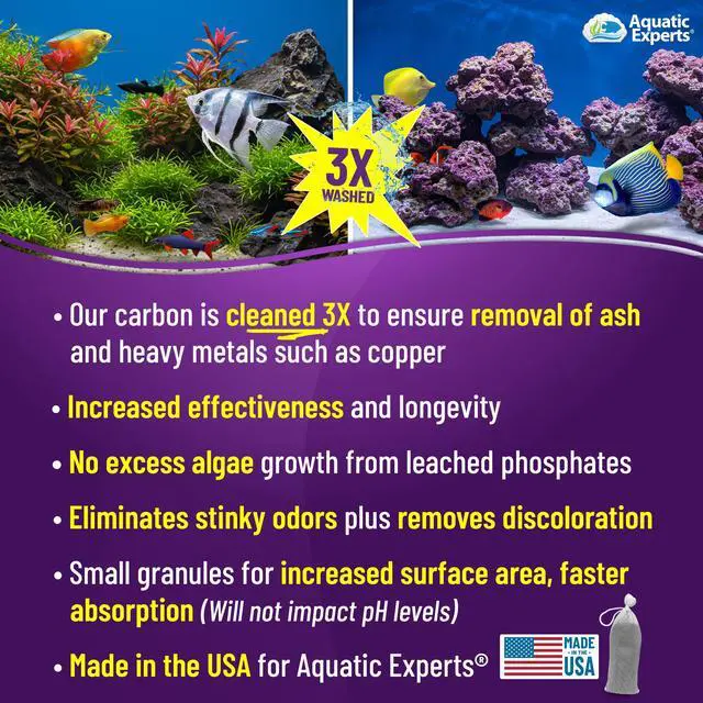 Alt view image 2 of 7 - Premium Activated Carbon, Aquarium Carbon for Fish Tank Filter, Aquarium Filter Media, Granulated Charcoal for Fish Tanks, Activated Charcoal Bulk (1 lbs with Fine Mesh Bag)