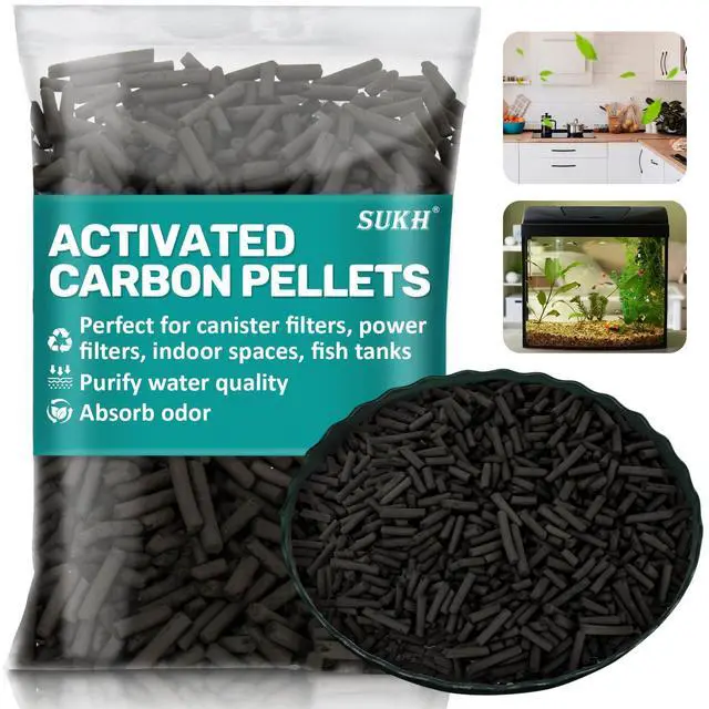 Main image of 860g Activated Carbon Pellets - Acid Free Aquarium Charcoal Filter | Bulk Activated Charcoal Filter Media, Aquarium Carbon for Fish Tank, Pond, Waterbox Aquariums & Clear Water Filtration