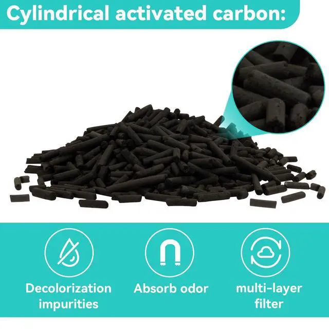Alt view image 2 of 7 - 860g Activated Carbon Pellets - Acid Free Aquarium Charcoal Filter | Bulk Activated Charcoal Filter Media, Aquarium Carbon for Fish Tank, Pond, Waterbox Aquariums & Clear Water Filtration