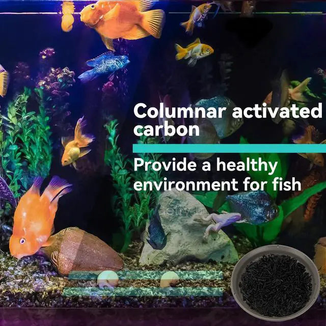 Alt view image 4 of 7 - 860g Activated Carbon Pellets - Acid Free Aquarium Charcoal Filter | Bulk Activated Charcoal Filter Media, Aquarium Carbon for Fish Tank, Pond, Waterbox Aquariums & Clear Water Filtration