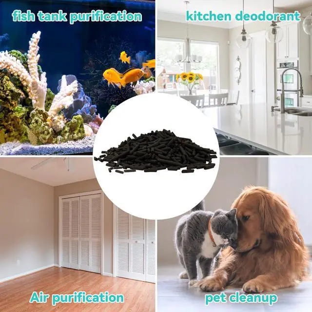 Alt view image 6 of 7 - 860g Activated Carbon Pellets - Acid Free Aquarium Charcoal Filter | Bulk Activated Charcoal Filter Media, Aquarium Carbon for Fish Tank, Pond, Waterbox Aquariums & Clear Water Filtration