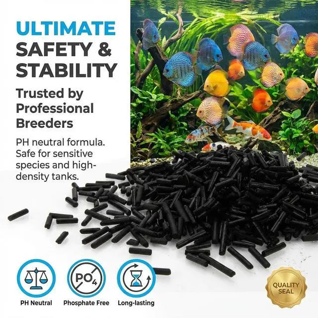 Alt view image 7 of 7 - 860g Activated Carbon Pellets - Acid Free Aquarium Charcoal Filter | Bulk Activated Charcoal Filter Media, Aquarium Carbon for Fish Tank, Pond, Waterbox Aquariums & Clear Water Filtration