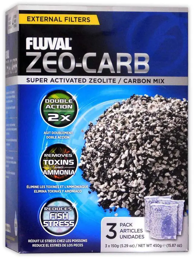 Main image of Zeo-Carb, Chemical Filter Media for Freshwater Aquariums, 150-gram Nylon Bags, A1490 , White, All Breed Sizes, pack of 1 (3 count) | Nylon Bags, A1490, All Breed Sizes