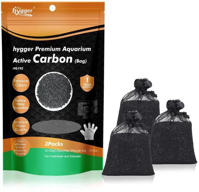 Main image of Aquarium Activated Carbon, Premium Natural Coconut Shell Activated Charcoal for Freshwater and Saltwater, Fish Tank Filter Media, Water Purification Carbon (10.5 oz with Fine Mesh Bag)