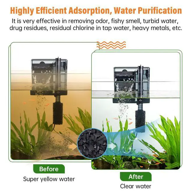 Alt view image 3 of 7 - Aquarium Activated Carbon, Premium Natural Coconut Shell Activated Charcoal for Freshwater and Saltwater, Fish Tank Filter Media, Water Purification Carbon (10.5 oz with Fine Mesh Bag)