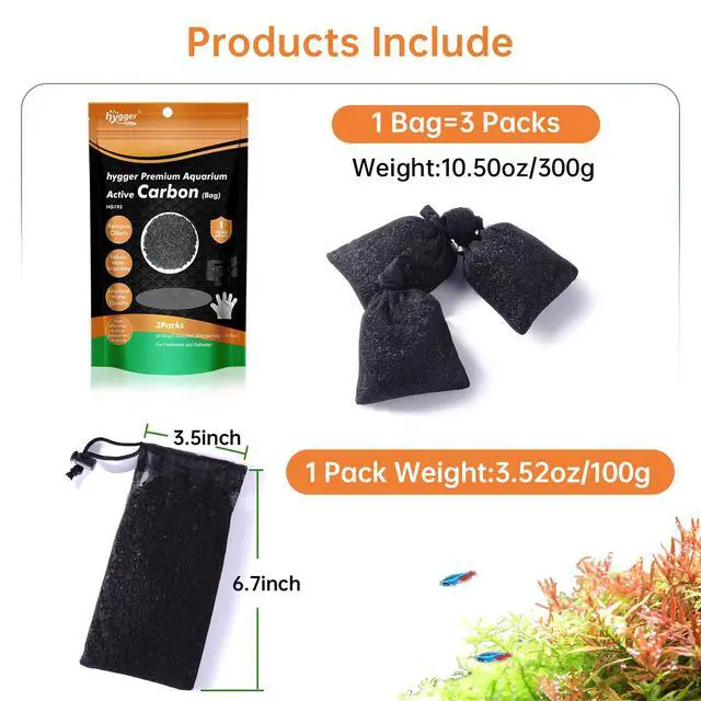 Alt view image 5 of 7 - Aquarium Activated Carbon, Premium Natural Coconut Shell Activated Charcoal for Freshwater and Saltwater, Fish Tank Filter Media, Water Purification Carbon (10.5 oz with Fine Mesh Bag)