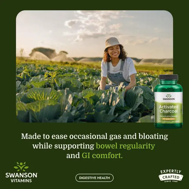 Alt view image 2 of 7 - Activated Charcoal Digestive Support, 260 mg, 120 Capsules | For Digestive-Comfort-Seeking Adults, 520 mg per Serving, Supports Occasional Gas, Bloating and Bowel Regularity