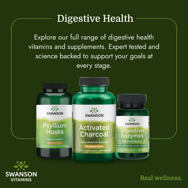 Alt view image 6 of 7 - Activated Charcoal Digestive Support, 260 mg, 120 Capsules | For Digestive-Comfort-Seeking Adults, 520 mg per Serving, Supports Occasional Gas, Bloating and Bowel Regularity