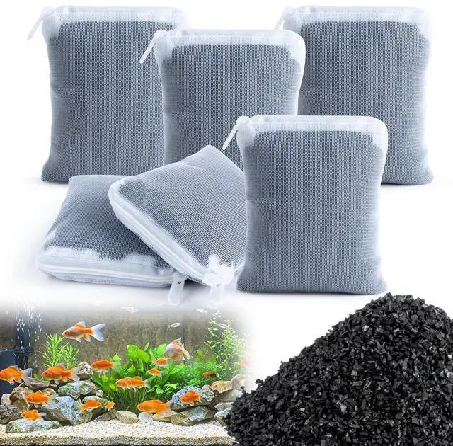 Main image of Activated Charcoal Pellets - 1.7 LB Activated Carbon, 6 Nylon Bags | Coconut Shell Activated Charcoal for Fish Tanks, 780 g Bulk Aquarium Carbon for Fish Tanks Supplies, Clear Water Filtration
