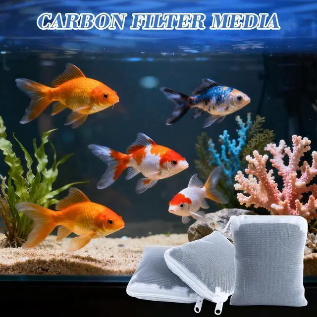 Alt view image 4 of 7 - Activated Charcoal Pellets - 1.7 LB Activated Carbon, 6 Nylon Bags | Coconut Shell Activated Charcoal for Fish Tanks, 780 g Bulk Aquarium Carbon for Fish Tanks Supplies, Clear Water Filtration