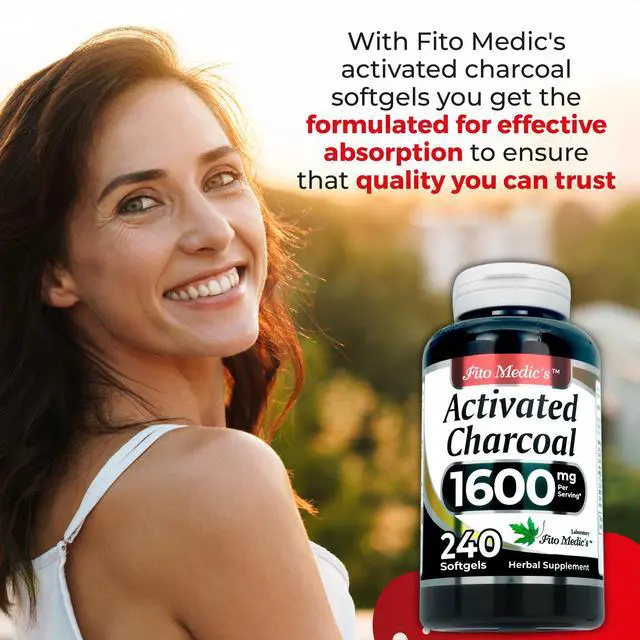 Alt view image 3 of 7 - Lab | Activated Charcoal | 240 caps | Activated Charcoal Pills