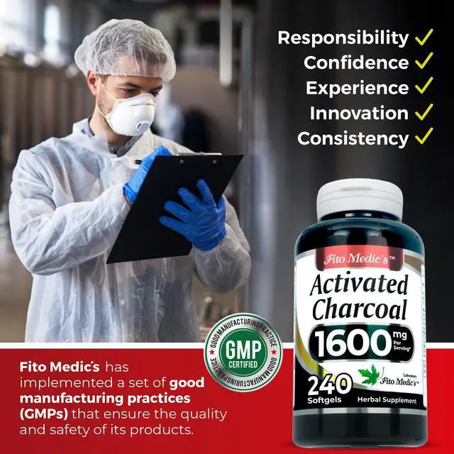 Alt view image 5 of 7 - Lab | Activated Charcoal | 240 caps | Activated Charcoal Pills
