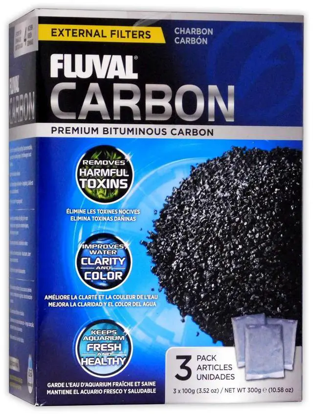 Main image of Carbon Filter Media for Aquariums, Premium Bituminous Carbon Inserts, 100-gram Nylon Bags, 3 Count (Pack of 1), A1440