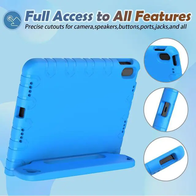 Alt view image 5 of 7 - Kids Case for iPad A16 11th Generation 11-inch 2025/ iPad 10th Generation 10.9-inch 2022 with Screen Protector, Lightweight Shockproof Convertible Handle Stand Cover for iPad 11/10 Gen, Blue