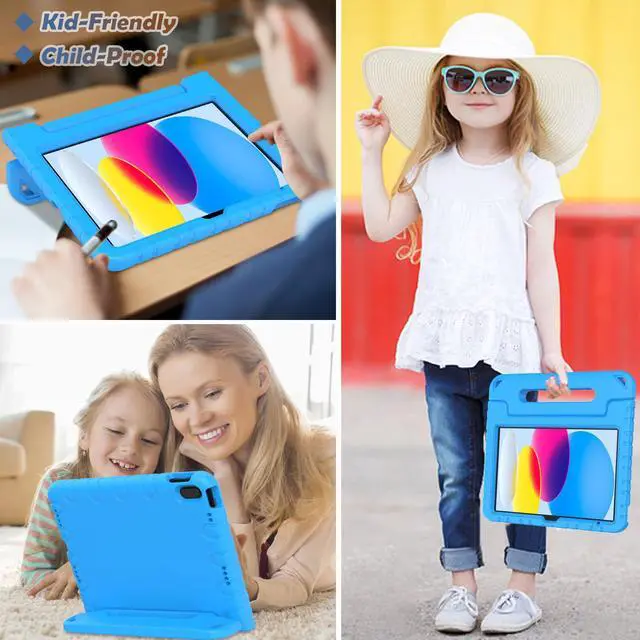 Alt view image 7 of 7 - Kids Case for iPad A16 11th Generation 11-inch 2025/ iPad 10th Generation 10.9-inch 2022 with Screen Protector, Lightweight Shockproof Convertible Handle Stand Cover for iPad 11/10 Gen, Blue