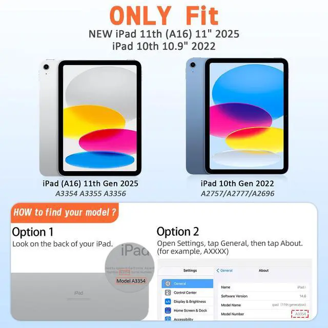 Alt view image 2 of 7 - Kids Case for New iPad (A16) 11th Generation 11 Inch 2025, iPad 10th Generation 10.9" 2022 with Built-in Screen Protector Durable Shockproof Lightweight Handle Cover for i Pad 10/11 Gen, Black