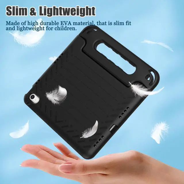 Alt view image 4 of 7 - Kids Case for New iPad (A16) 11th Generation 11 Inch 2025, iPad 10th Generation 10.9" 2022 with Built-in Screen Protector Durable Shockproof Lightweight Handle Cover for i Pad 10/11 Gen, Black