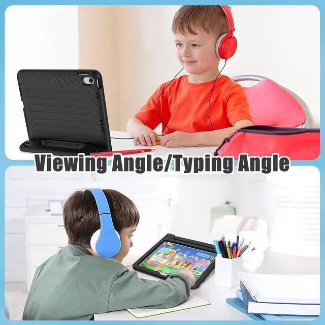 Alt view image 6 of 7 - Kids Case for New iPad (A16) 11th Generation 11 Inch 2025, iPad 10th Generation 10.9" 2022 with Built-in Screen Protector Durable Shockproof Lightweight Handle Cover for i Pad 10/11 Gen, Black