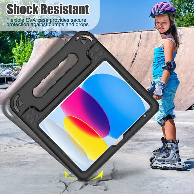 Alt view image 7 of 7 - Kids Case for New iPad (A16) 11th Generation 11 Inch 2025, iPad 10th Generation 10.9" 2022 with Built-in Screen Protector Durable Shockproof Lightweight Handle Cover for i Pad 10/11 Gen, Black