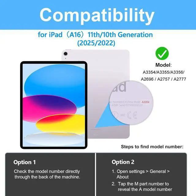 Alt view image 2 of 7 - for iPad (A16) 11th/10th Generation Case 2025/2022 Black | Shockproof Protective TPU Cover with Rotatable Stand-Screen Protector-Handle- Shoulder strap- Pencil holder