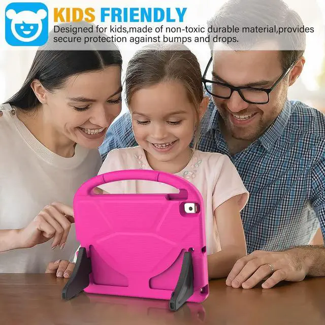 Alt view image 3 of 7 - Kids Case for iPad 9th/8th/7th Generation - iPad 10.2 inch 2021/2020/2019 Case with Built-in Screen Protector, Durable Shockproof Handle Stand Kids Cover for Apple iPad 7/8/9 Gen, Pink
